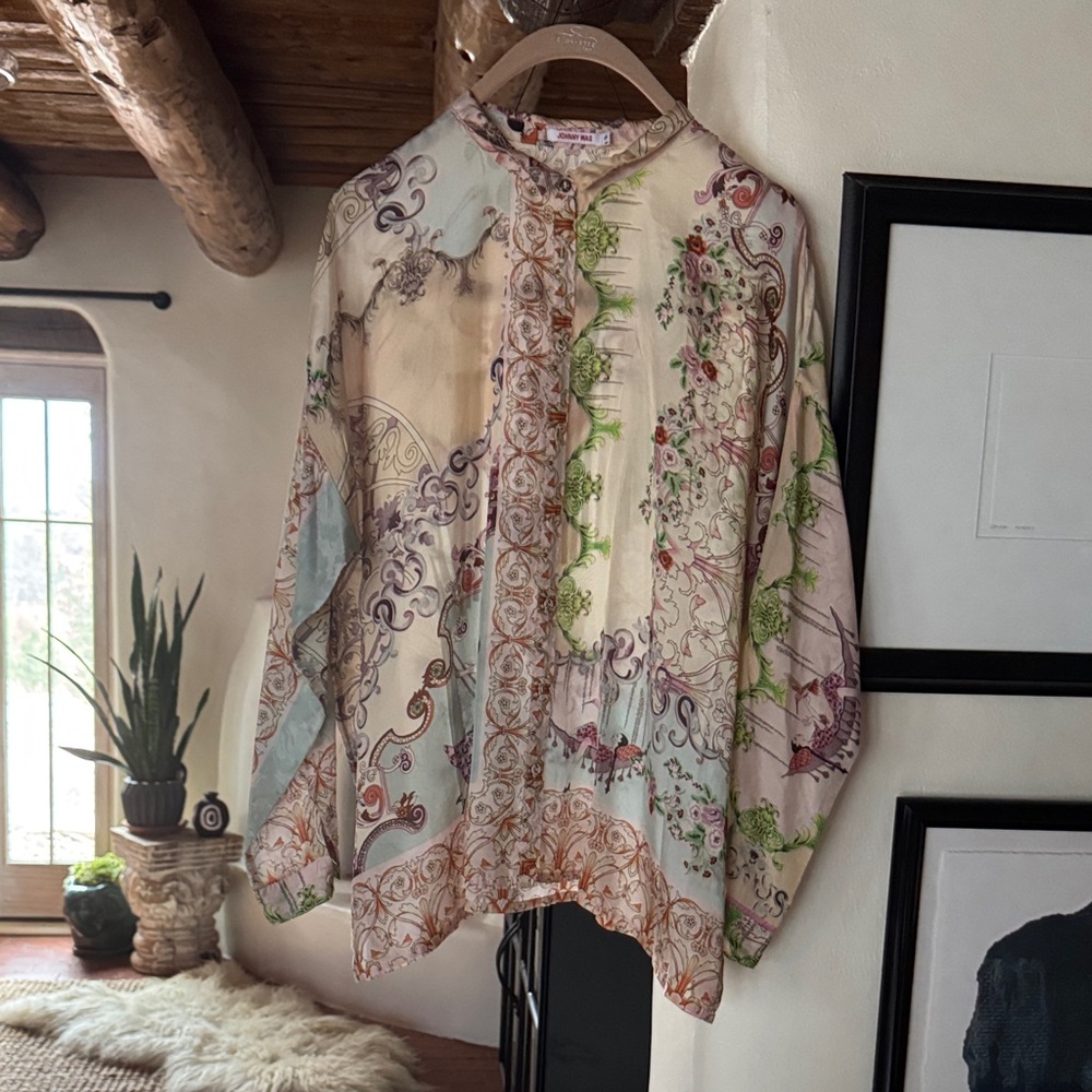 Johnny Was Multicolor Floral Blouse